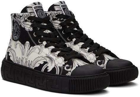 versace black signature high top sneaker|barocco high top greca sneakers.